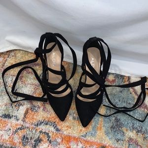 Aldo Lace Up Black Pumps